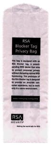 Photo: RSA-Tüte mit Blocker-Tag